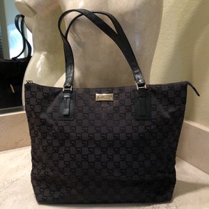 St. John Monogram Black Canvas Bag